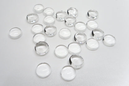 Clear Glass Round Cabochon