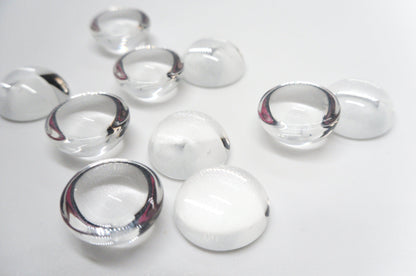 Clear Glass Round Cabochon
