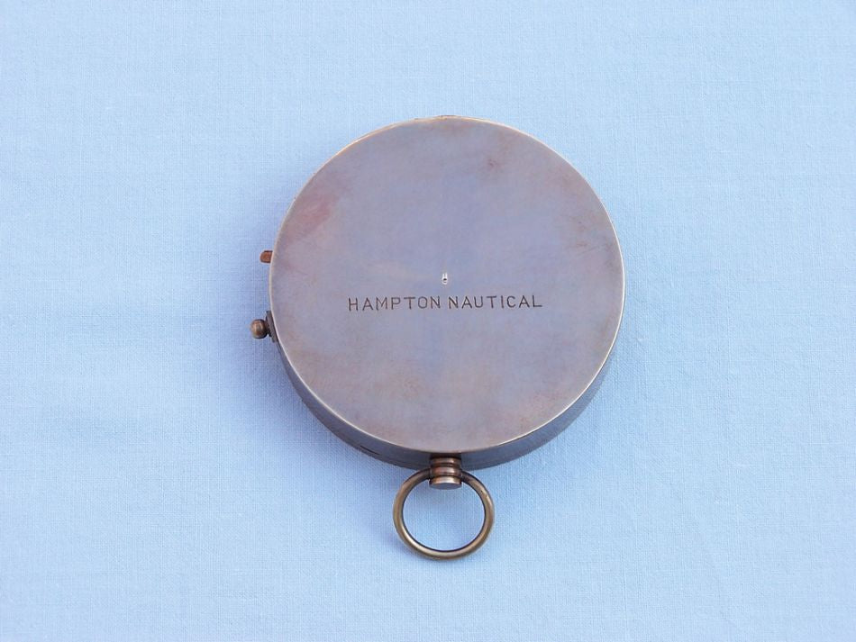 Antique Brass Gentlemen's Compass w/ Rosewood Box 4""