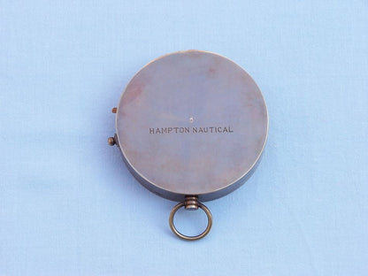 Antique Brass Gentlemen's Compass w/ Rosewood Box 4""