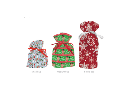 Wrap In A Hurry Pull String Gift Bag 6 piece Assortment - Style 1