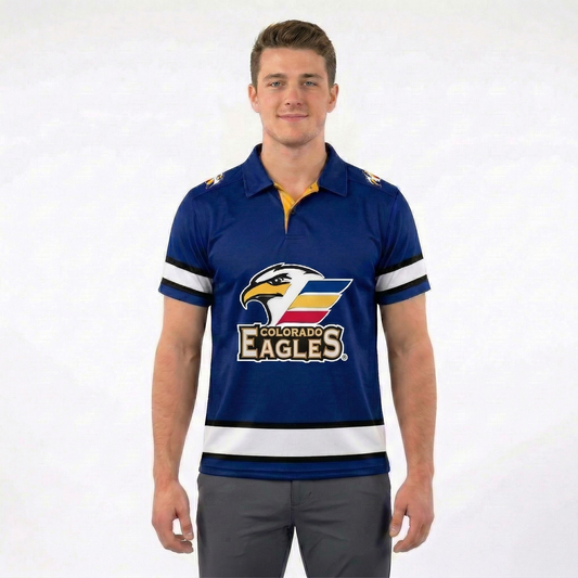 Colorado Eagles AHL Licensed Replica Jersey Performance Polo Shirt