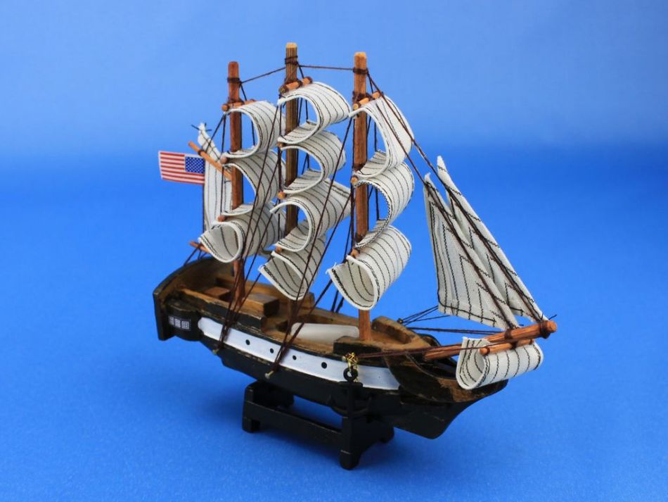 Wooden USS Constitution Tall Model Ship 7""