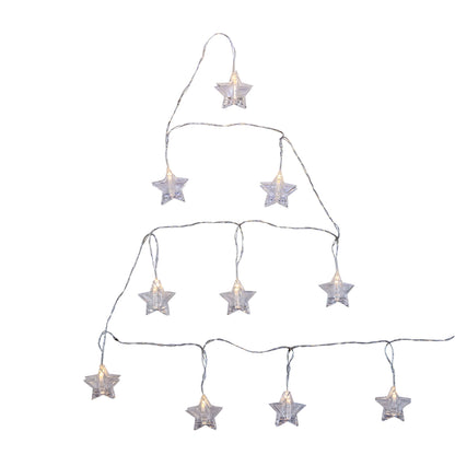 Battery Operated 10-Light Warm White LED Star Clip Light Set