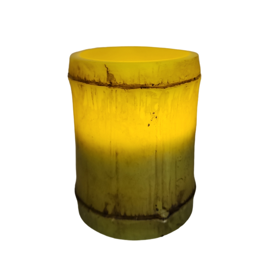 3X4 Carved Bamboo Texture Wax LED Candle