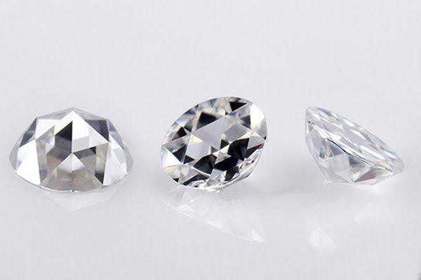 Cubic Zirconia CZ 8mm Rose Cut Flat Back