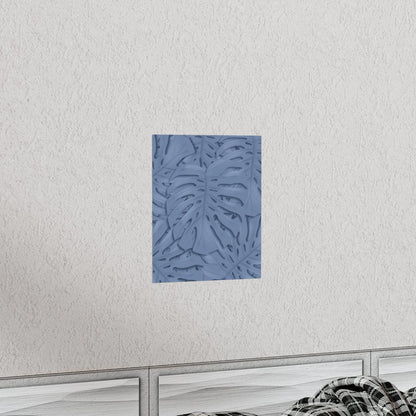 Blue Monstera Botanical Print – Unframed Wall Art
