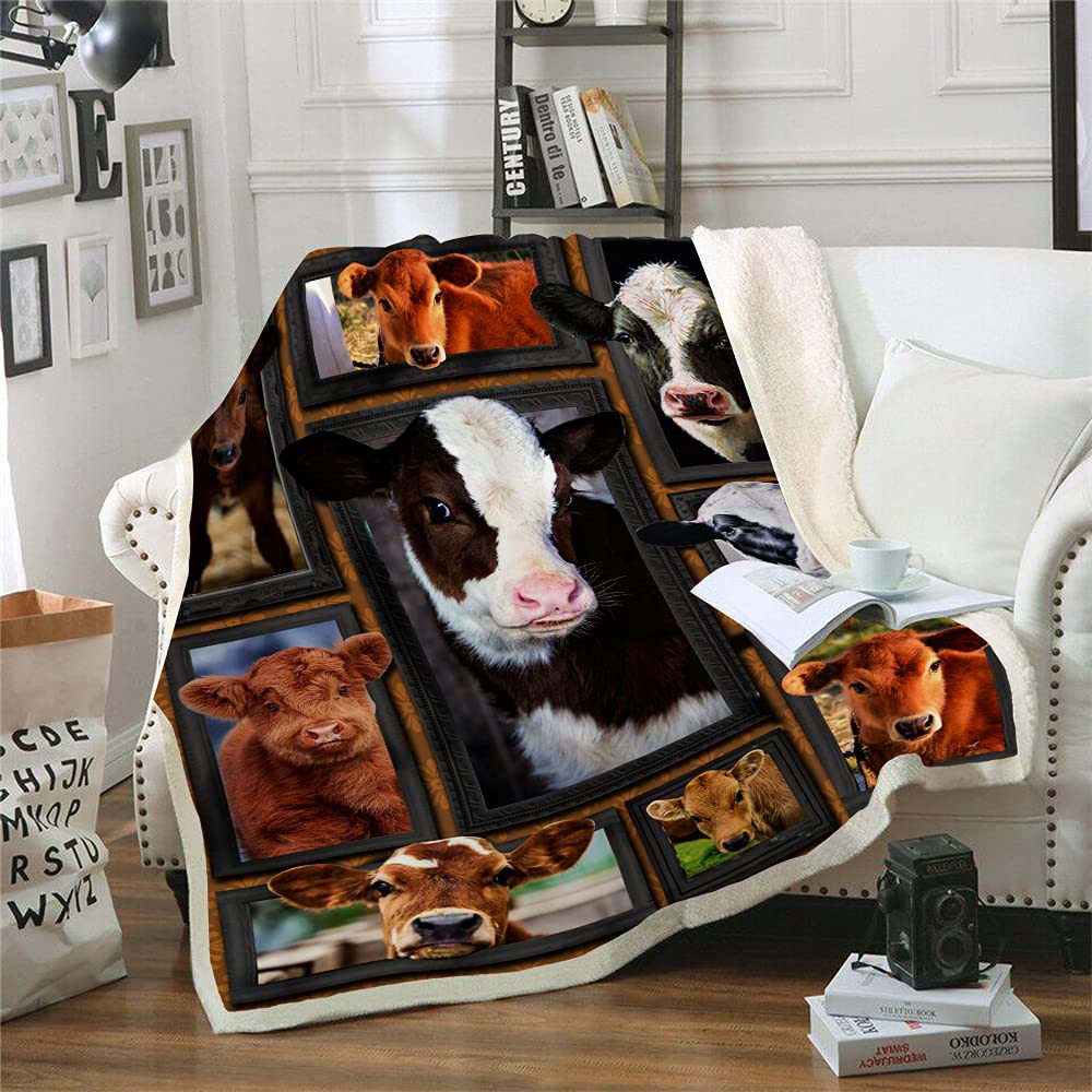 Cows Pattern Cartoon Children's Printed Blanket