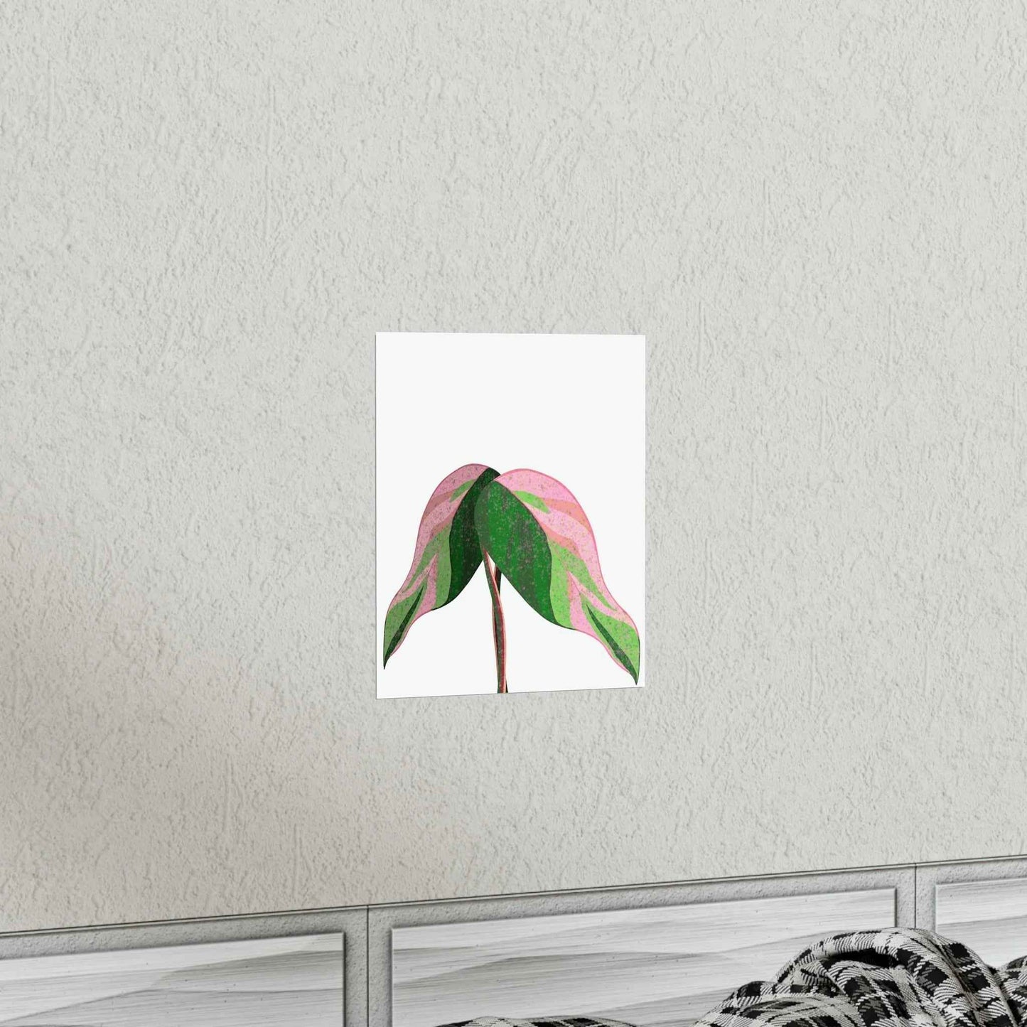 Pink Princess Philodendron Botanical Print – Unframed Wall Art