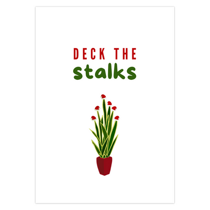 Snake Plant Holiday Greeting Card – Botanical Design Blank Inside