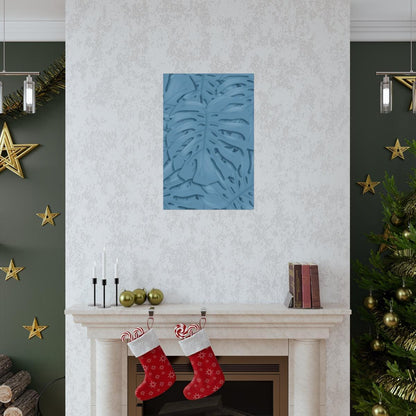 Cerulean Monstera Botanical Print – Unframed Wall Art