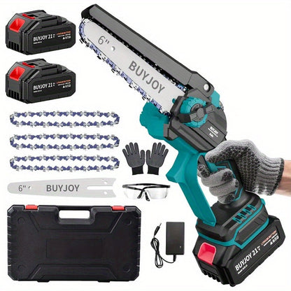 6-inch Cordless Lightweight Electric Landscaping Chainsaw w/ L-ion Battery, Chain And Fast Charger