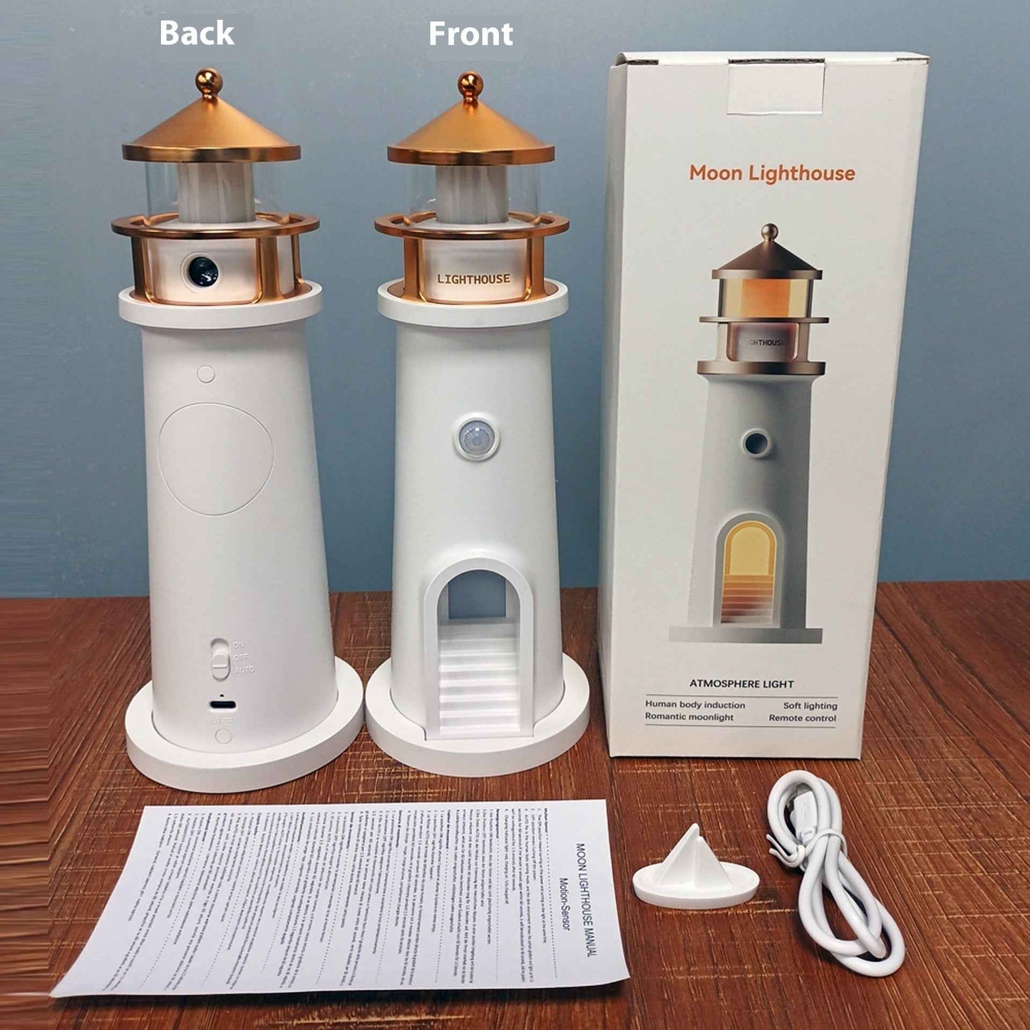 Human Body Induction Atmosphere Moonlight Lighthouse Table Lamp