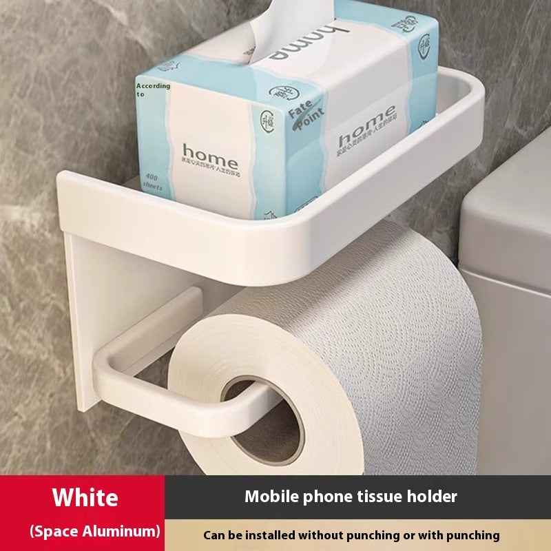 Alumimum Tissue Holder Bathroom Punch-free Storage Rack