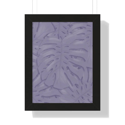 Violet Monstera Framed Print – Botanical Wall Art