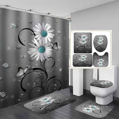Floral Printing Series Polyester Shower Curtain