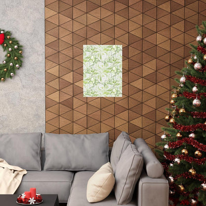 Snow Queen Pothos Pattern Botanical Print – Unframed Wall Art