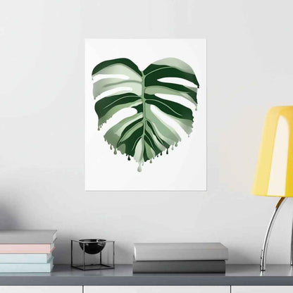 Melting Monstera Albo Botanical Print – Unframed Wall Art