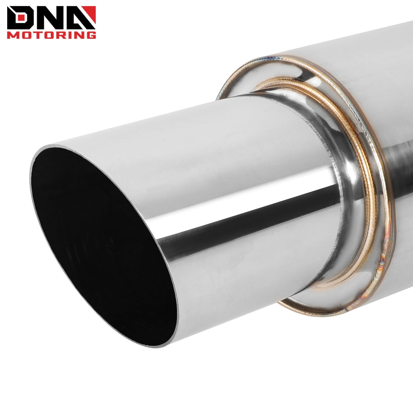 DNA MOTORING Stainless Steel Straight-Through Exhaust Muffler
