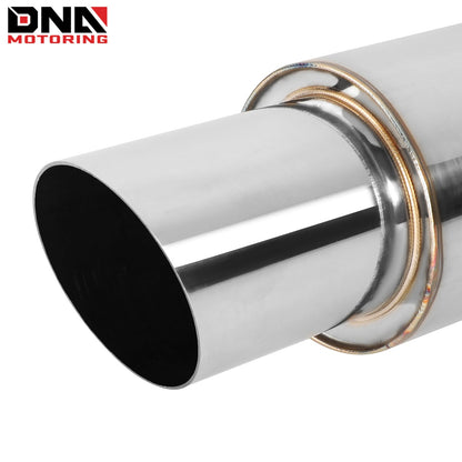 DNA MOTORING Stainless Steel Straight-Through Exhaust Muffler