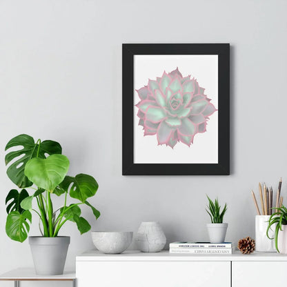 Echeveria Violet Queen Succulent Framed Print – Botanical Wall Art