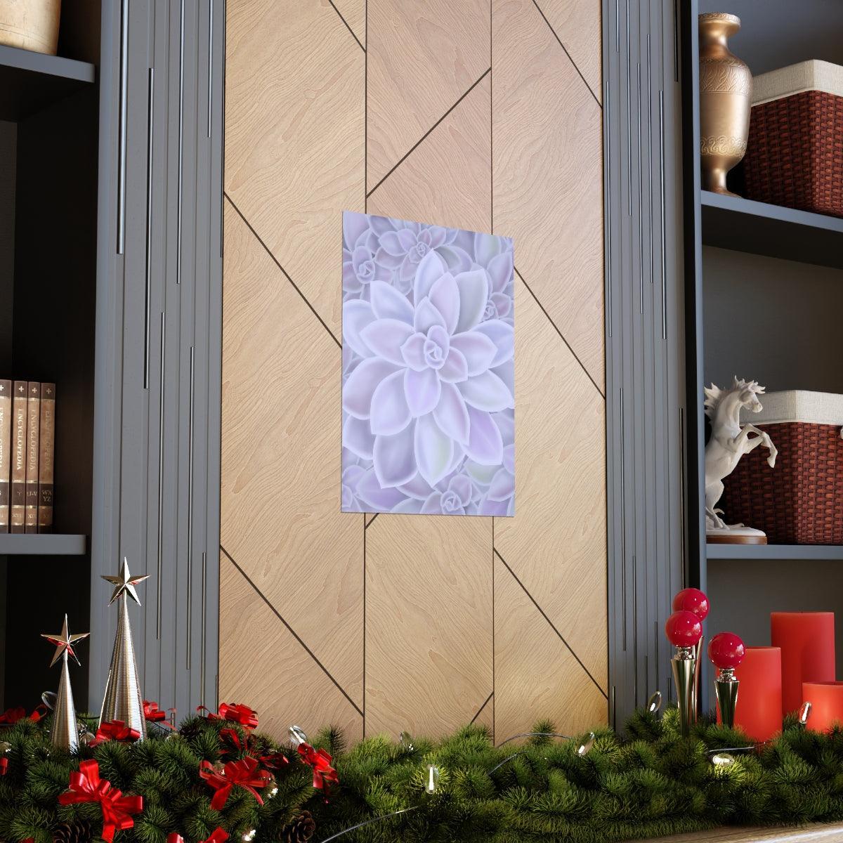Graptopetalum Murasaki Succulent Pattern Botanical Print – Unframed Wall Art