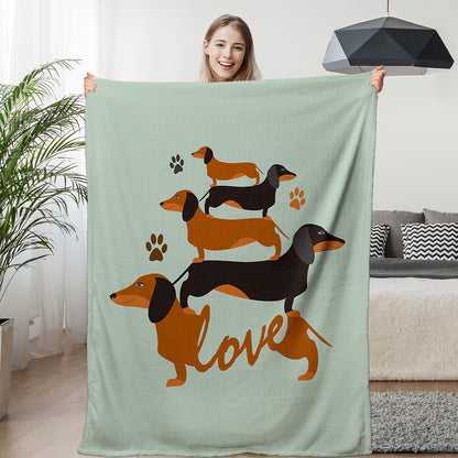 1pc Flannel German Shepherd Dog Cute Pet Theme Soft And Fluffy Multi Functional Outdoor Beach Camping Living Room Sofa Office Napping Printed Blanket
