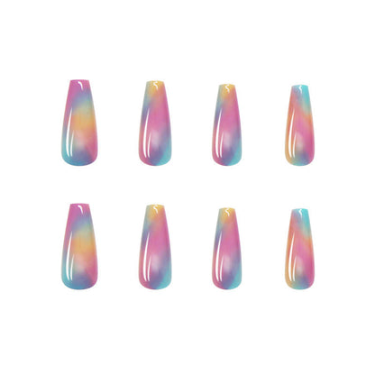 Women's Fashion Ballet Rainbow Fake Nail Art