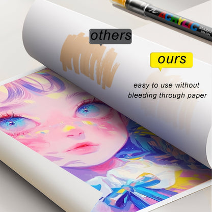 12/24/36/48/60/72Color Acrylic Paint Marker, Brush Head Can Be Used for Rock Metal Glass Wood Canvas Ceramic Plastic Art And DIY Hand-painting, Back to School Season Halloween Christmas Birthday Gifts