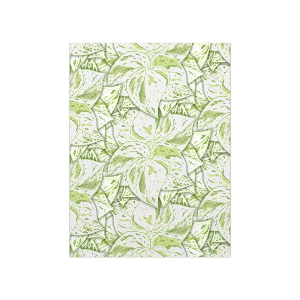Snow Queen Pothos Pattern Botanical Print – Unframed Wall Art