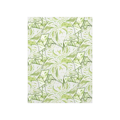 Snow Queen Pothos Pattern Botanical Print – Unframed Wall Art