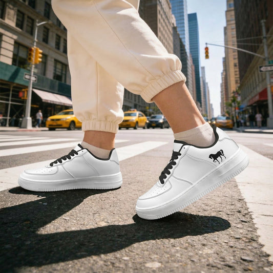 NESTDEER 977. AF1 Low-Top Leather Sports Sneakers - Tongue Printable