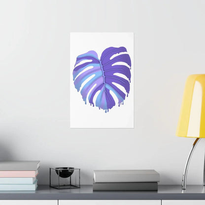 Purple Melting Monstera Botanical Print – Unframed Wall Art