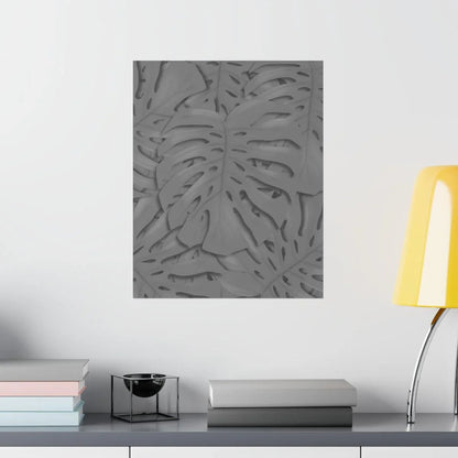 Grey Monstera Botanical Print – Unframed Wall Art