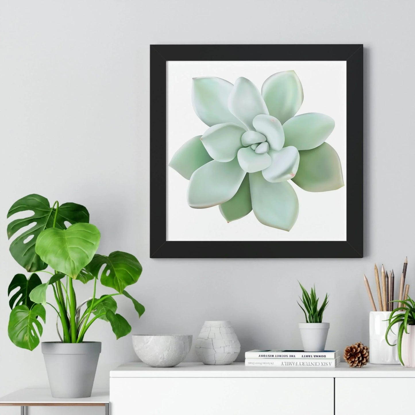 Pachyveria Haagei Succulent Framed Print – Botanical Wall Art