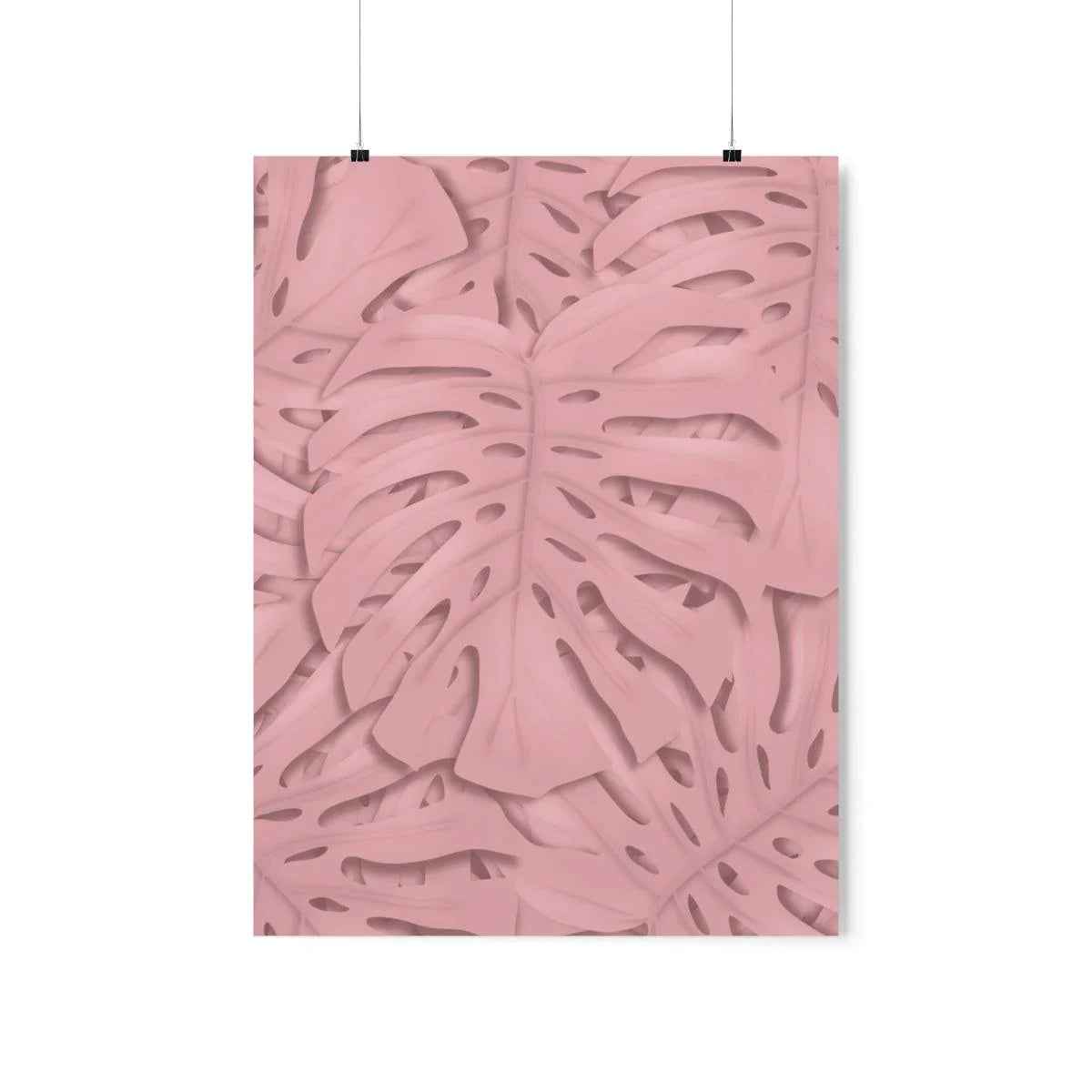 Soft Pink Monstera Botanical Print – Unframed Wall Art