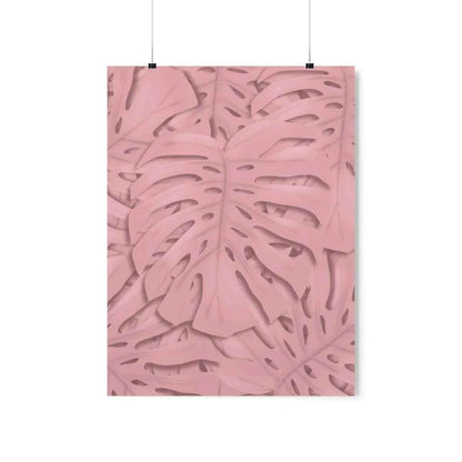 Soft Pink Monstera Botanical Print – Unframed Wall Art