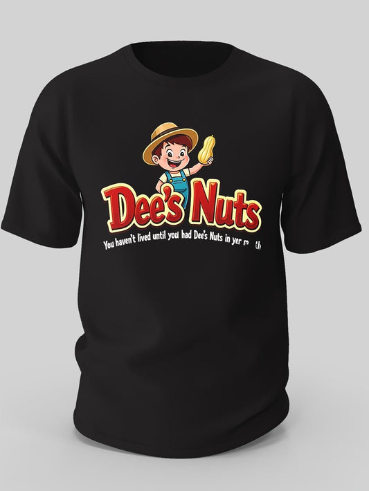 Dees Nuts Funny Fitted T-Shirts "You Can't Bread Your Old Lady" & Dee's Nuts Cartoon Graphic Design