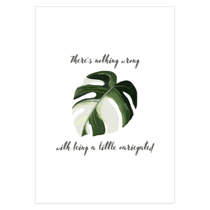 Monstera Albo Greeting Card – Blank Inside With Envelope