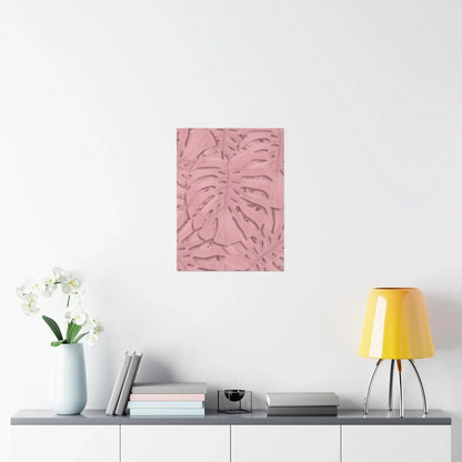 Soft Pink Monstera Botanical Print – Unframed Wall Art