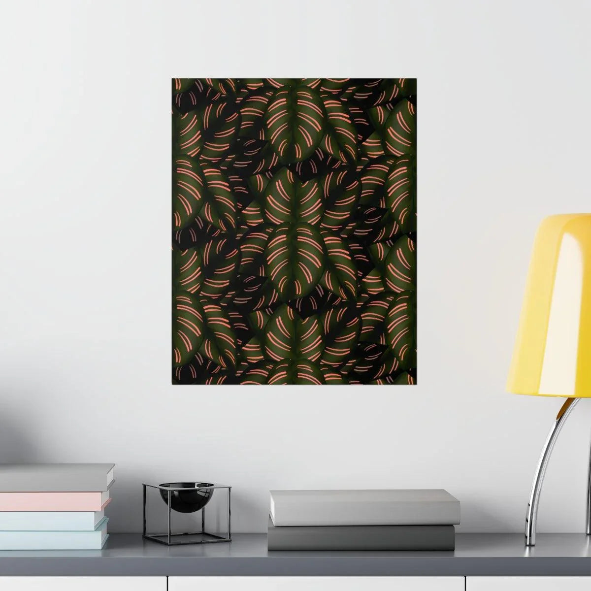 Calathea Pinstripe Botanical Print – Unframed Wall Art
