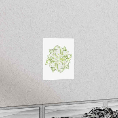 Snow Queen Pothos Botanical Print – Unframed Wall Art