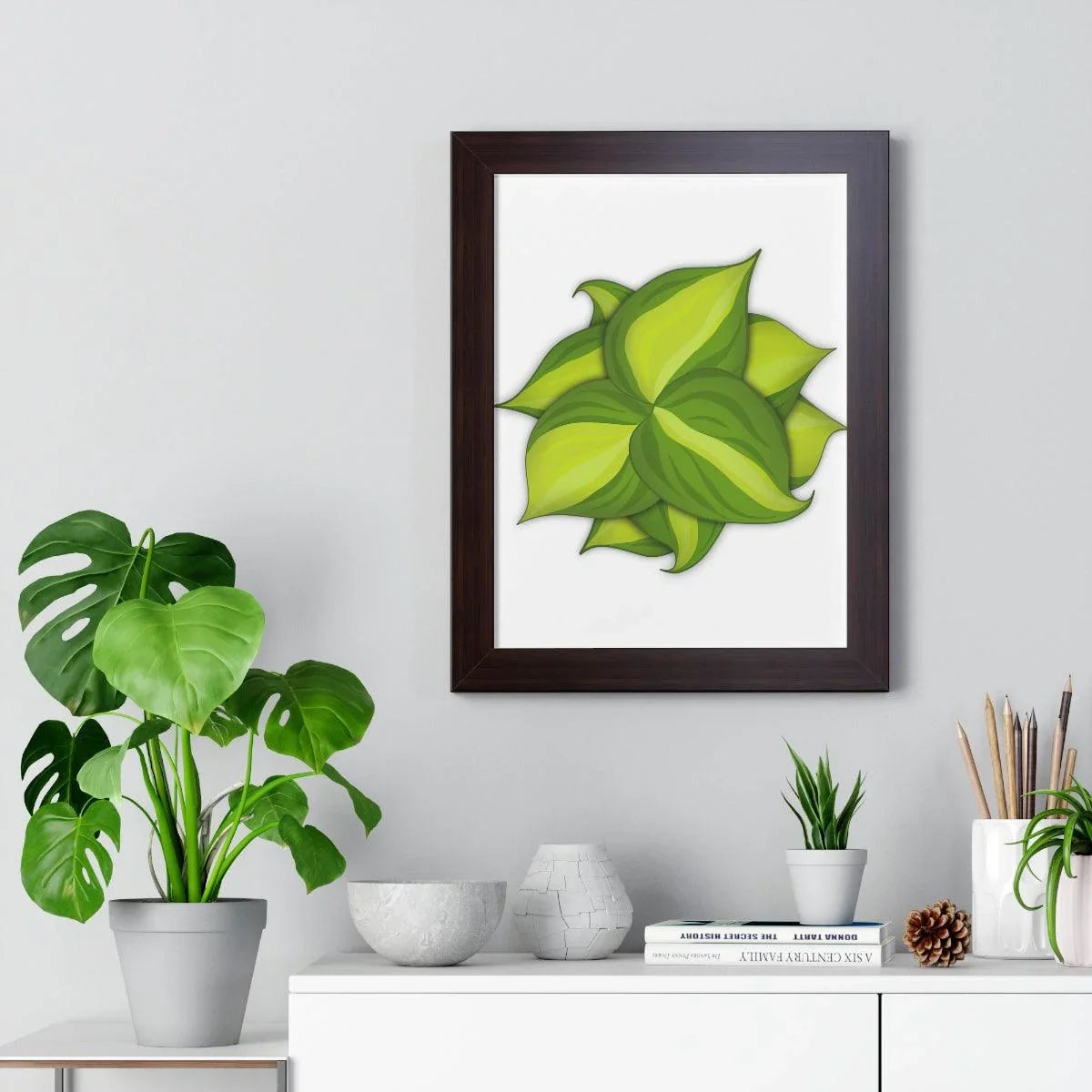 Philodendron Brasil Framed Print – Botanical Wall Art