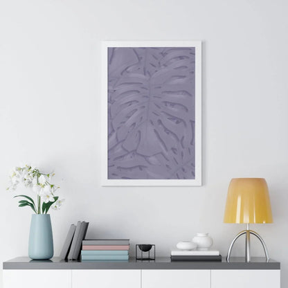 Violet Monstera Framed Print – Botanical Wall Art