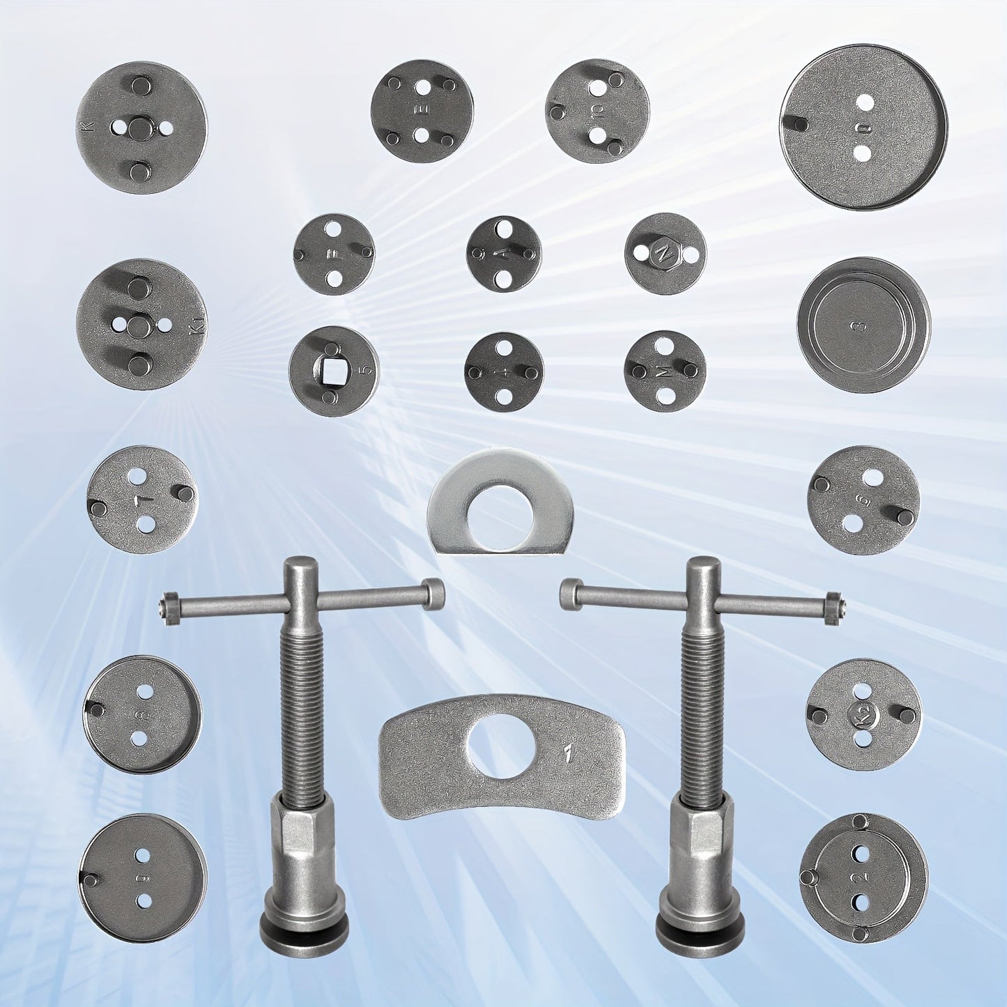Portable Brake 22pcs. Tool Set Rewind Caliper Pistons, Seal Damage, Brake Pad