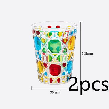 Creative Light Luxury Color Checkered Whisky Cup