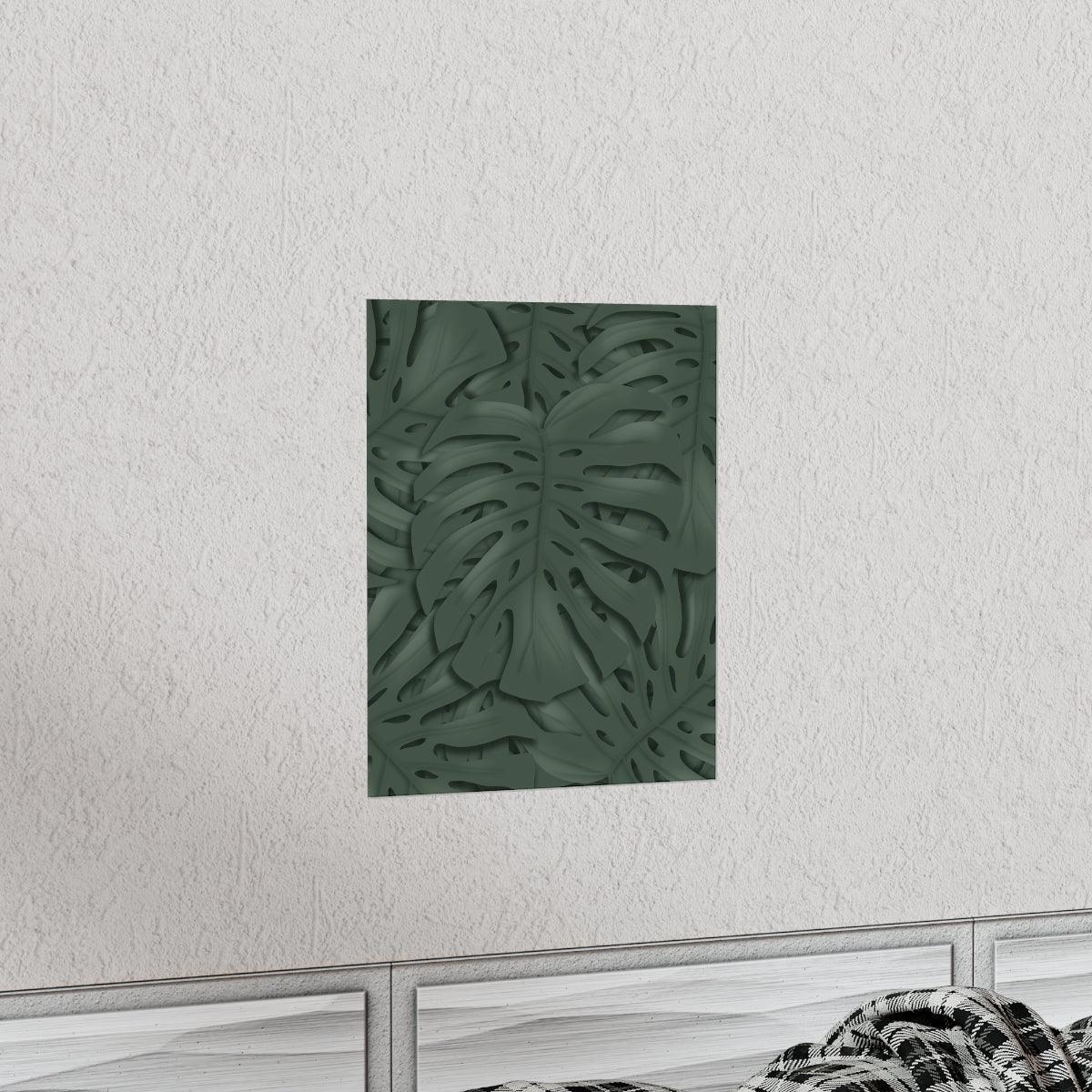 Deep Green Monstera Botanical Print – Unframed Wall Art