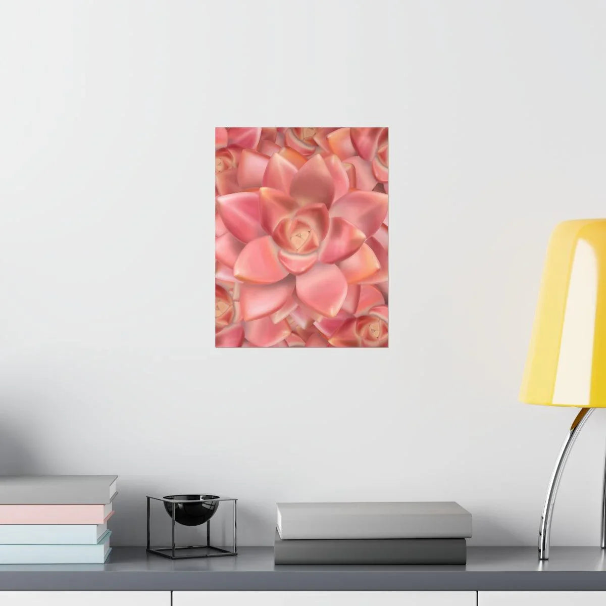 Graptosedum California Sunset Succulent Pattern Botanical Print – Unframed Wall Art