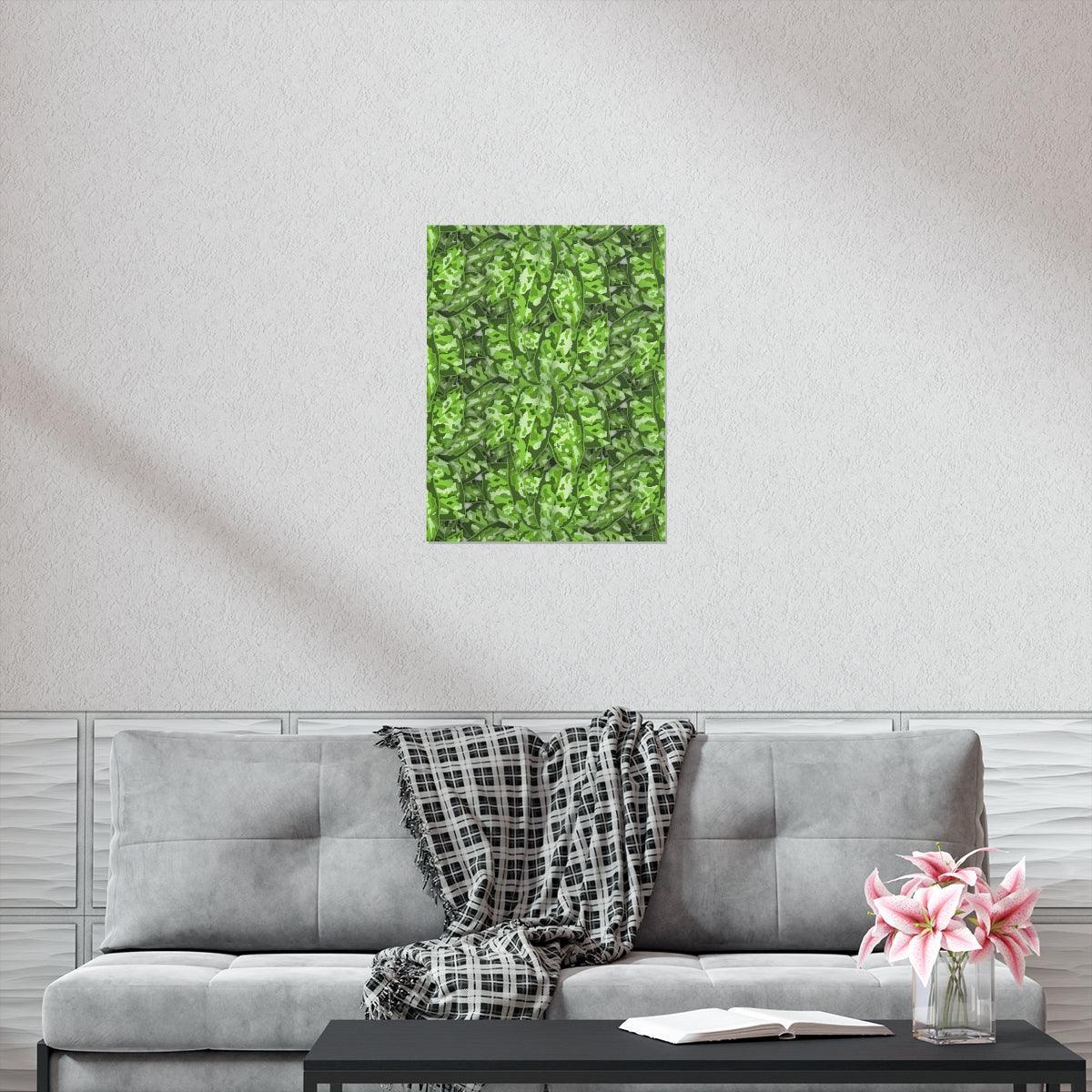 Aglaonema Pictum Botanical Print – Unframed Wall Art