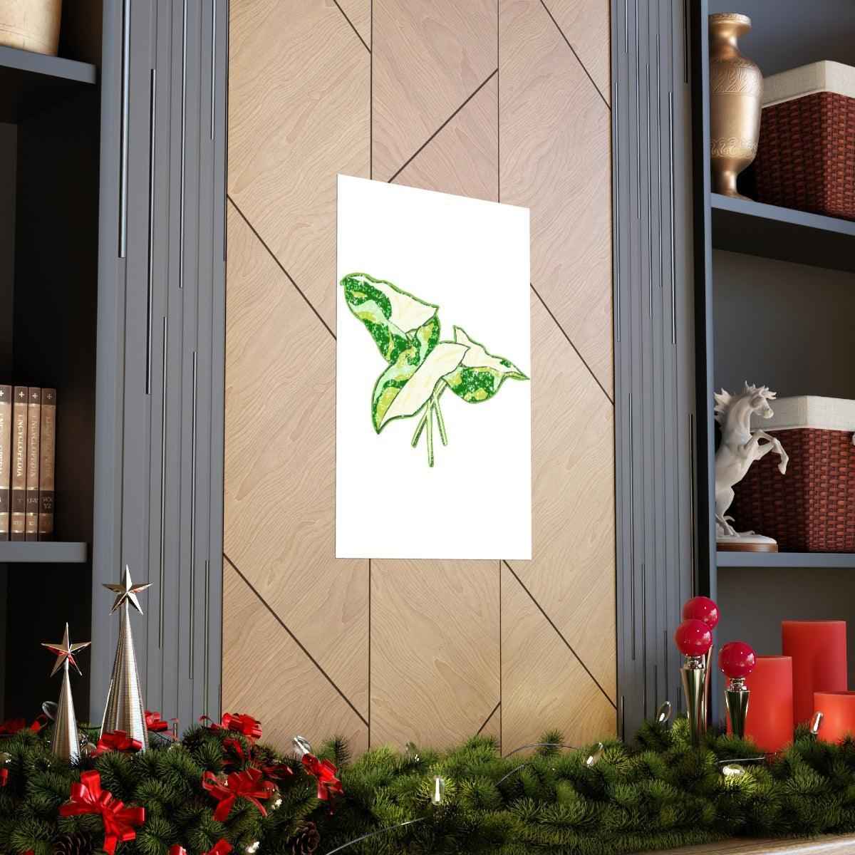 Marble Syngonium Botanical Print – Unframed Wall Art